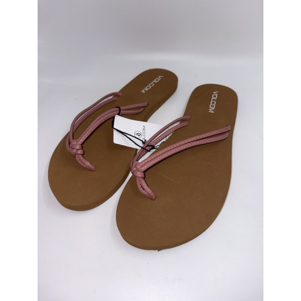 NWT Volcom Women’s Sandals Forever And Ever II Pink  Size 8 Flip Flops Surf